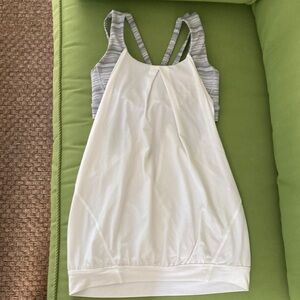 White and Gray Athletic Tank Top